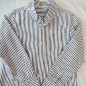 Janie and Jack Boys Button Down | Pinstripe |  Blue | Size 6